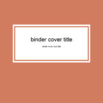 Binder cover template for household, recipe, finance binder