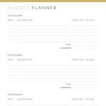 Printable budget planner with category sections
