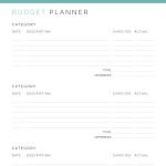 Printable budget planner with category sections