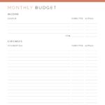Monthly Budget Log - printable finance PDF
