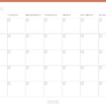12 month perpetual printable pdf calendar in coral with monday start