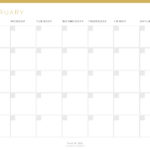 Printable 12 month perpetual calendar in landscape orientation