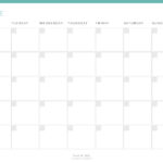 Printable 12 month perpetual calendar in landscape orientation