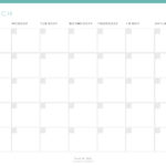 12 month perpetual printable pdf calendar in teal with sunday start