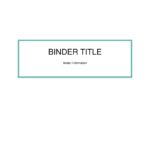 Binder cover template for household, recipe, finance binder