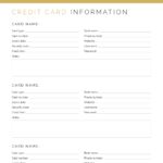 Credit Card Information - printable financial pdf