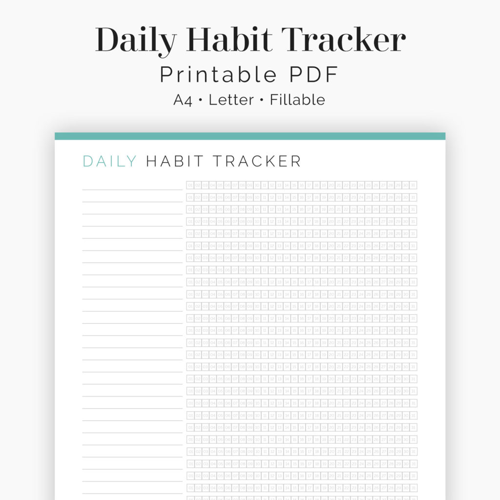 Daily Habit Tracker - Neat and Tidy Design