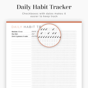 Printable daily habit tracker