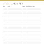 Income tracker printable pdf