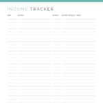 Income tracker printable pdf