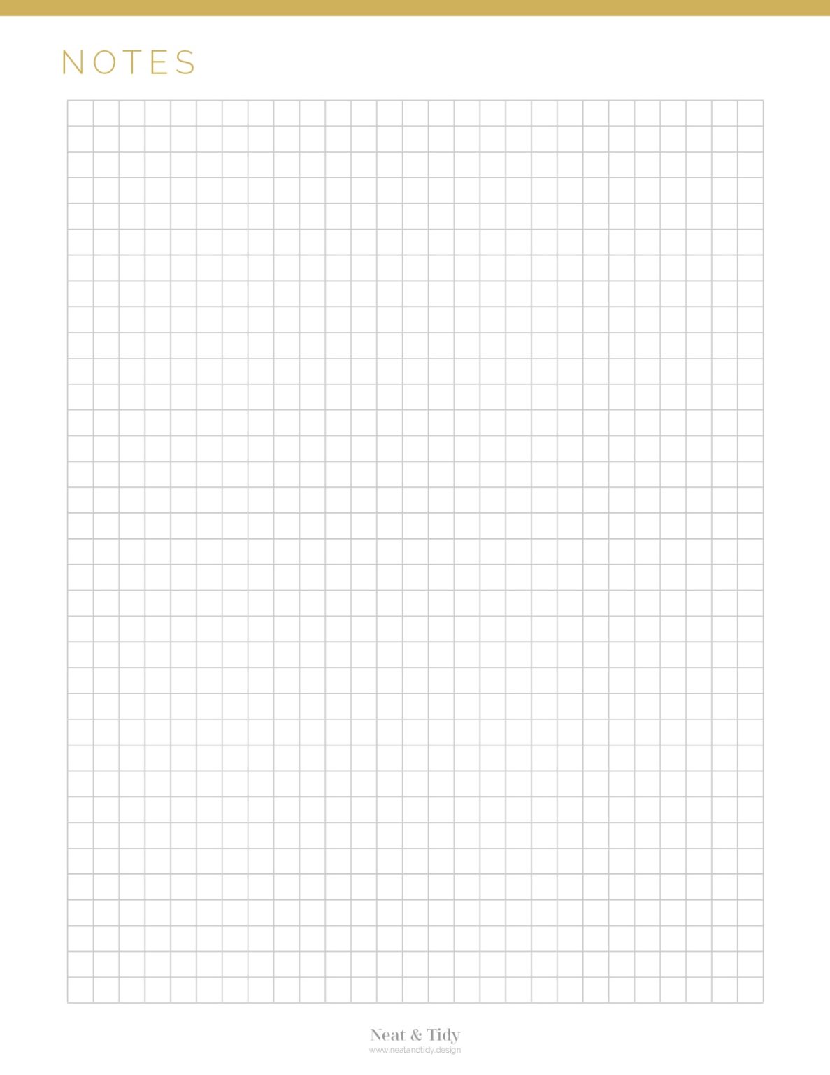 Notes pages - Lined, Unlined, Grid & Dot Grid - Neat and Tidy Design