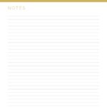 Lined notes pages in three colours