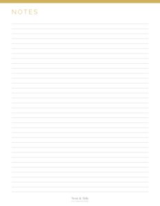 Notes pages - Lined, Unlined, Grid & Dot Grid - Neat and Tidy Design