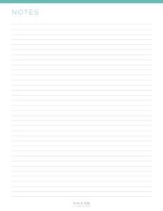 Notes pages - Lined, Unlined, Grid & Dot Grid - Neat and Tidy Design