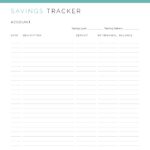 Savings Tracker - printable finance pdf