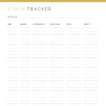 Stock Tracker - printable finance pdf