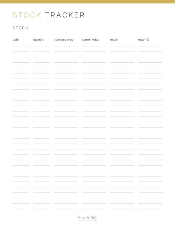 Stock tracker - Neat and Tidy Design