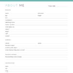 About me, friendship book printable