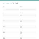 Address and phone directory printable PDF