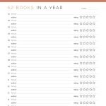 printable reading challenge - 52 books in a year