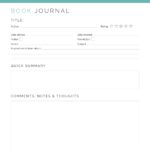 Printable book journal - 1 full page review