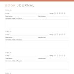 Printable book journal - 4 reviews to a page