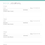 Printable book journal - 4 reviews to a page