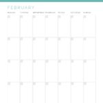 Printable 12 month perpetual calendar in portrait orientation