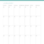 Printable 12 month perpetual calendar in portrait orientation