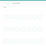 Chore Chart with Big Circles Perfect for young children Printable PDF Teal