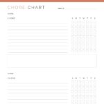 Chore Chart for children Printable PDF