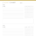 Chore Chart for children Printable PDF