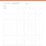 Chore Chart for children Printable PDF