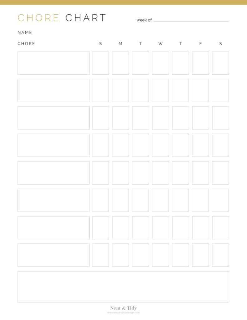 Chore Chart - Neat and Tidy Design