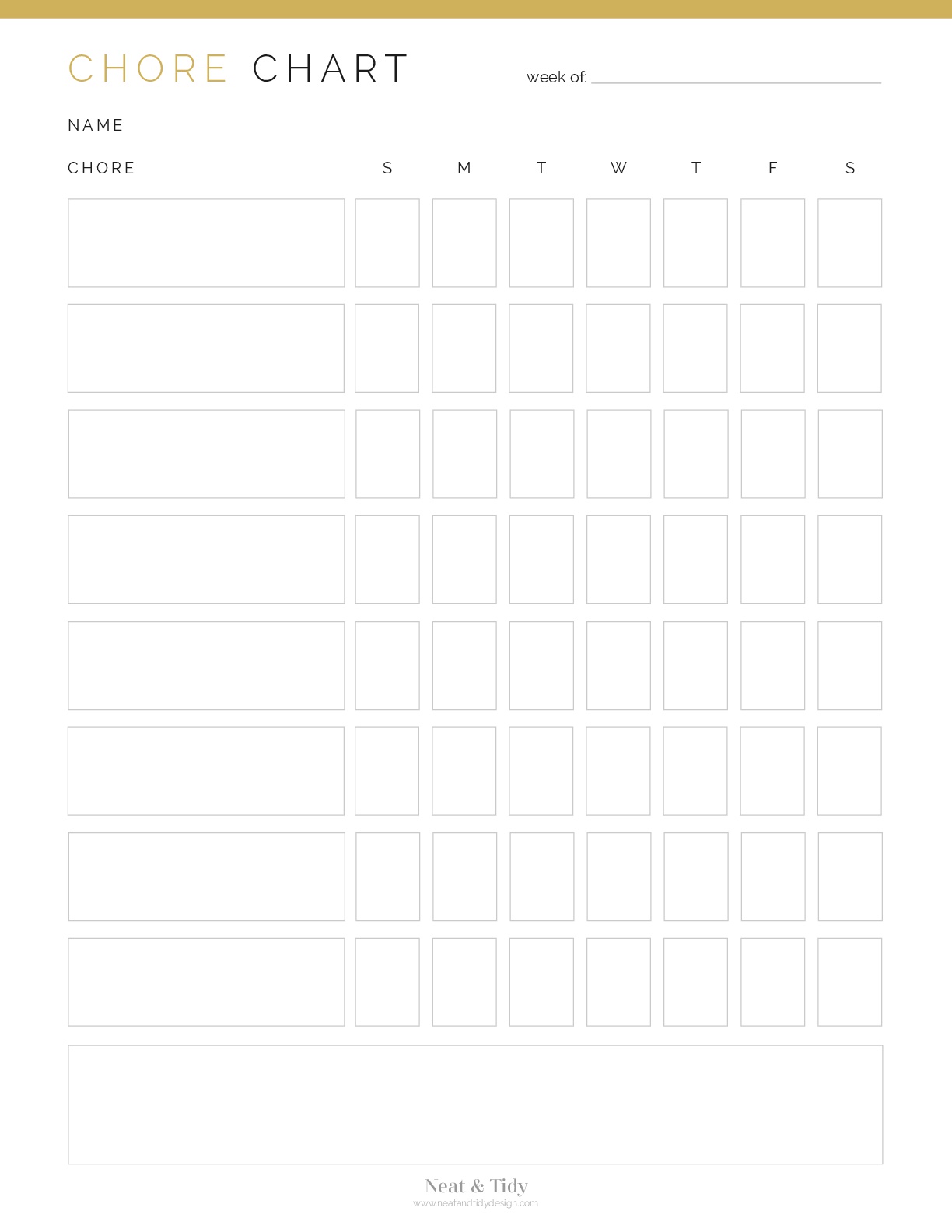 Chore Chart - Neat and Tidy Design