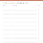 printable Christmas card list