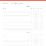 printable daily checklist with tasks for one week in pdf format, comes in three colours