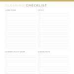 printable cleaning by room checklist in three colours