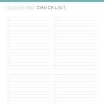 printable cleaning by room checklist in three colours