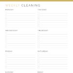 Weekly Cleaning Checklist - Household Planner PDF