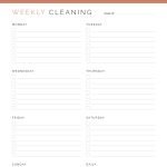 printable weekly cleaning checklist with monday or sunday start