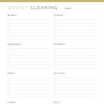 printable weekly cleaning checklist with monday or sunday start