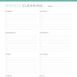printable weekly cleaning checklist with monday or sunday start