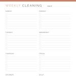 printable weekly cleaning checklist with monday or sunday start