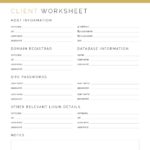 Web Design Client Worksheet - Business Printable