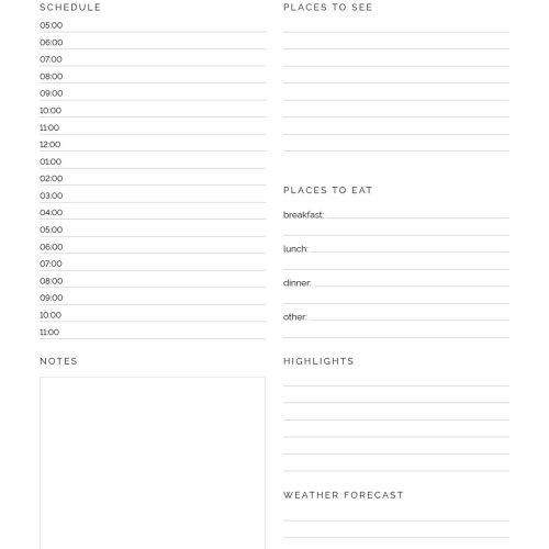 Daily Travel Planner - Neat and Tidy Design