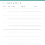 Party Dinner Menu printable PDF