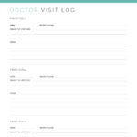 Printable and fillable PDF Doctor visit log
