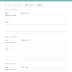 Printable and fillable PDF Doctor visit log