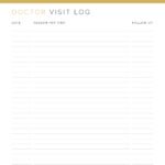 Printable doctors visit overview log